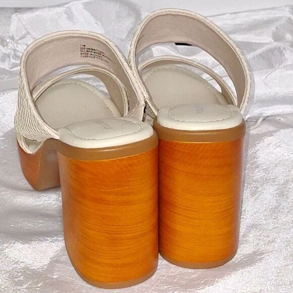 Maurices Slide On Sandal Chunky Heel Platform Open Toe Wedding Summer Size 11 - Picture 5 of 10